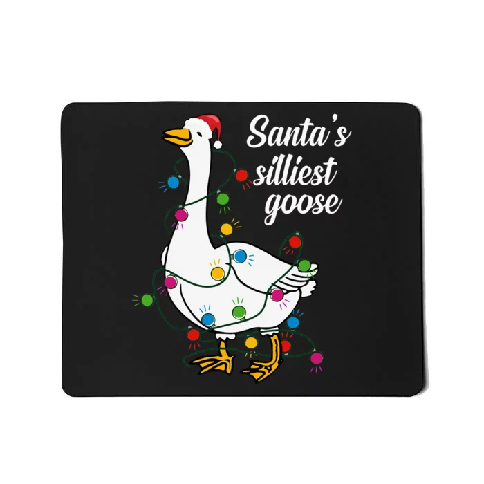 Santa’S Silliest Goose Funny Christmas Family Mousepad