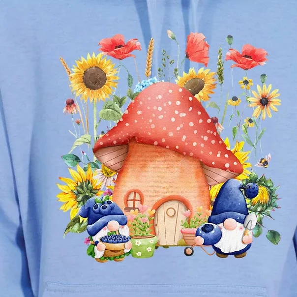 Summer Sunflower Gnomes Mushroom Village Garden Unisex Surf Hoodie