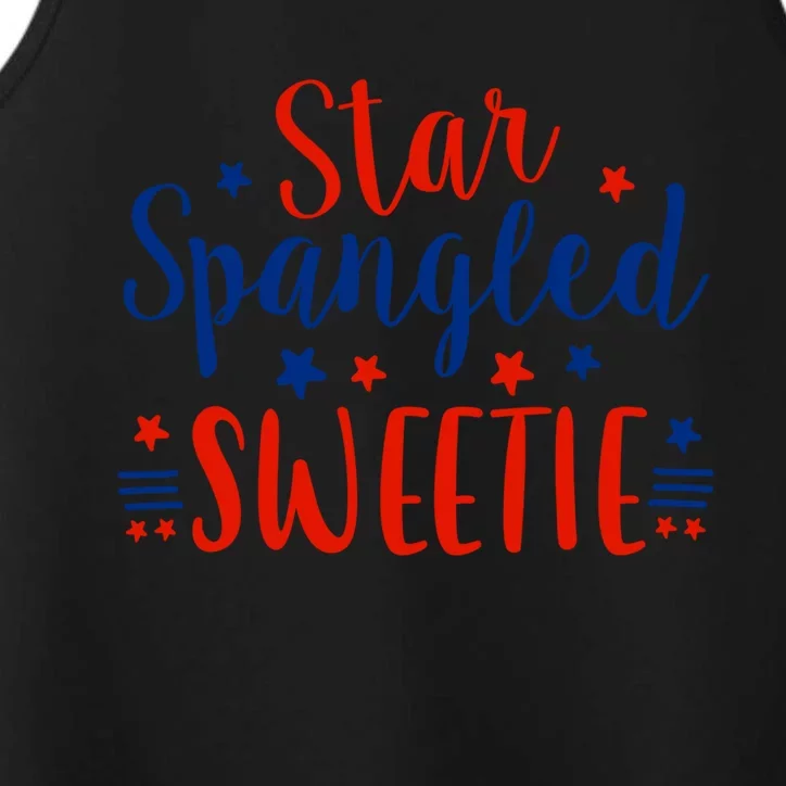 Star Spangled Gift July 4th Tee Star Spangled Sweetie Gift Performance Tank