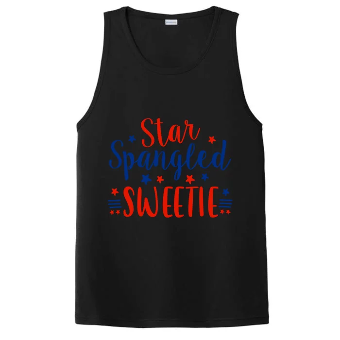 Star Spangled Gift July 4th Tee Star Spangled Sweetie Gift Performance Tank