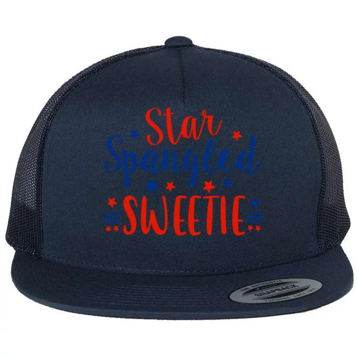 Star Spangled Gift July 4th Tee Star Spangled Sweetie Gift Flat Bill Trucker Hat