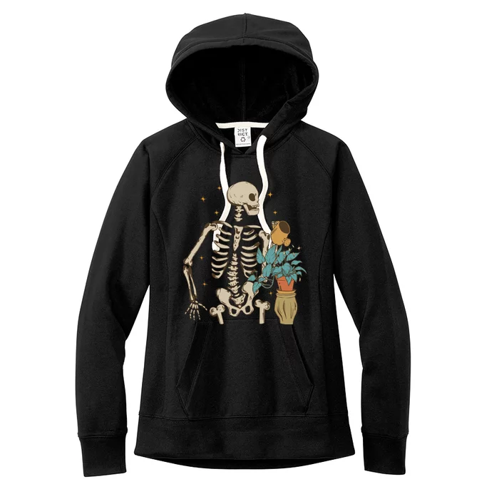 Skeleton Spring Garden Plant Women's Fleece Hoodie