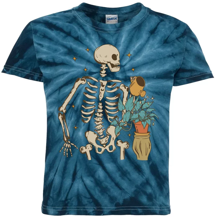 Skeleton Spring Garden Plant Kids Tie-Dye T-Shirt