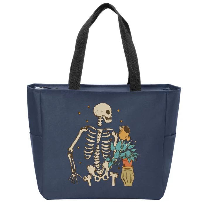 Skeleton Spring Garden Plant Zip Tote Bag