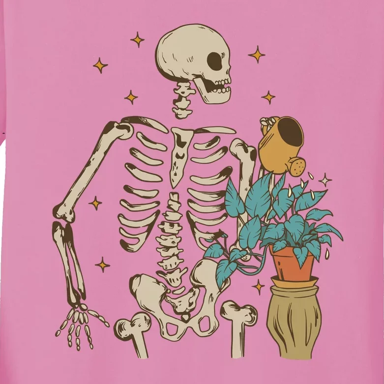 Skeleton Spring Garden Plant Kids Long Sleeve Shirt