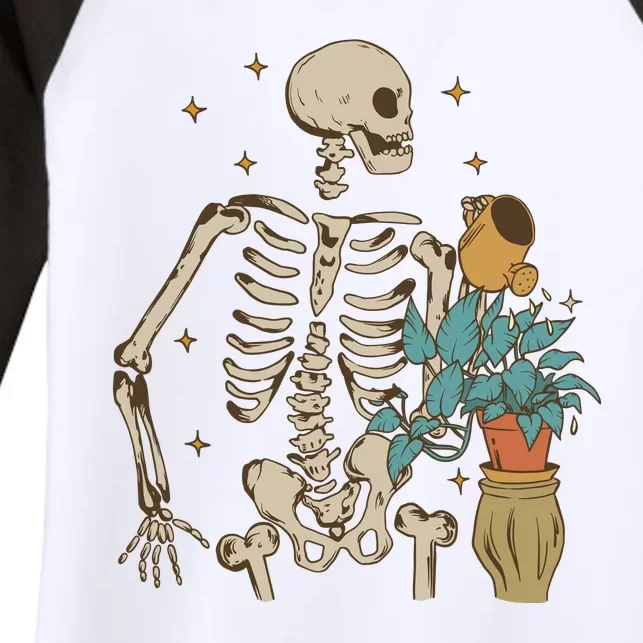 Skeleton Spring Garden Plant Women's Tri-Blend 3/4-Sleeve Raglan Shirt