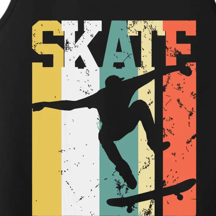 Skate Skateboarder Gift Skateboard Retro Performance Tank