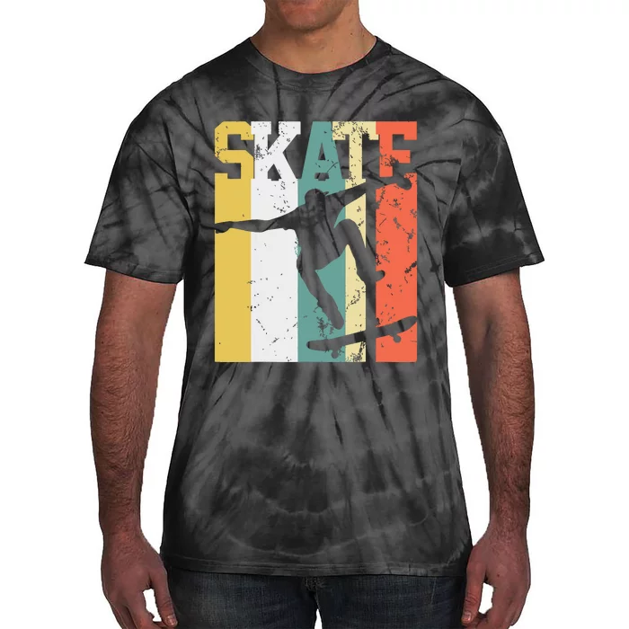 Skate Skateboarder Gift Skateboard Retro Tie-Dye T-Shirt