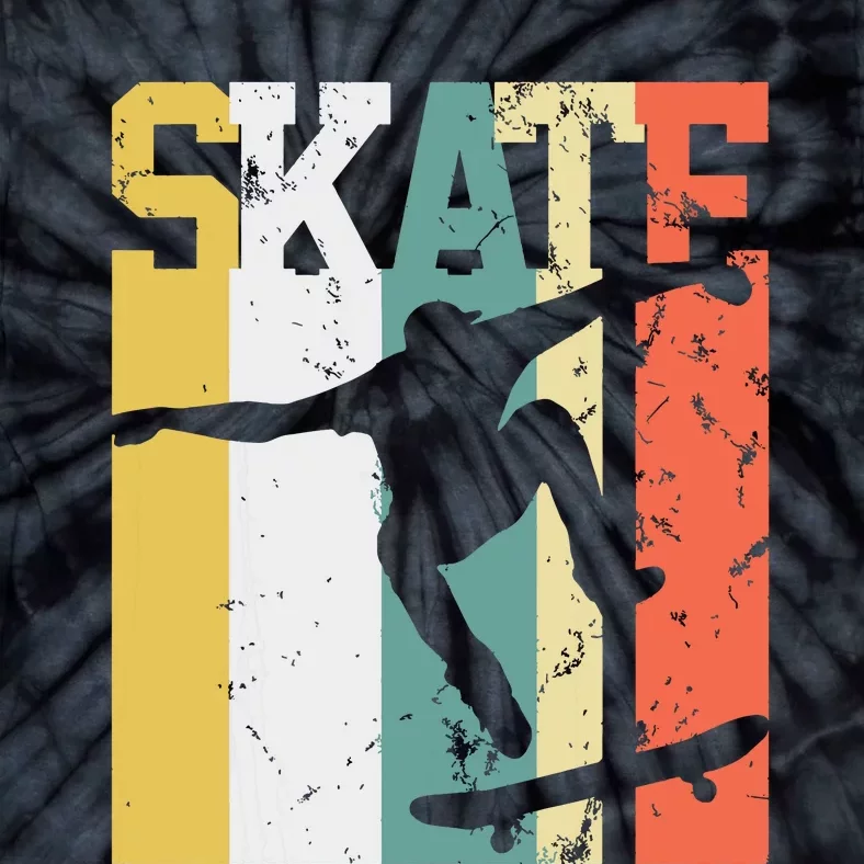 Skate Skateboarder Gift Skateboard Retro Tie-Dye T-Shirt