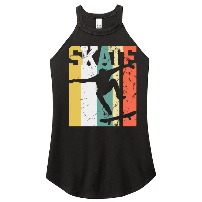 Skate Skateboarder Gift Skateboard Retro Women’s Perfect Tri Rocker Tank