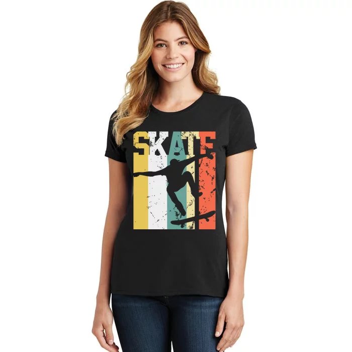 Skate Skateboarder Gift Skateboard Retro Women's T-Shirt