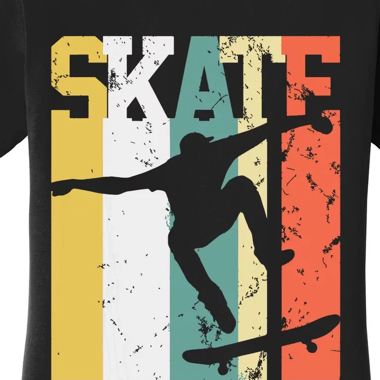 Skate Skateboarder Gift Skateboard Retro Women's T-Shirt