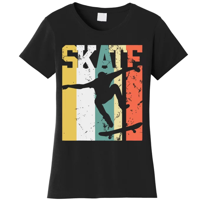 Skate Skateboarder Gift Skateboard Retro Women's T-Shirt