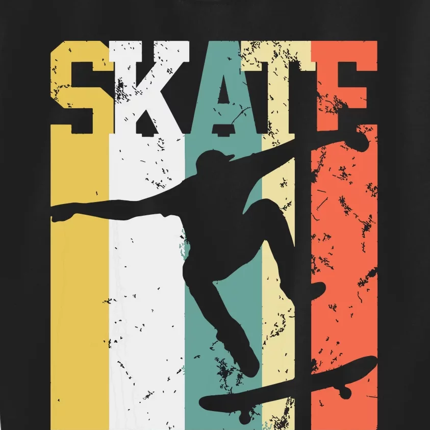 Skate Skateboarder Gift Skateboard Retro Kids Sweatshirt