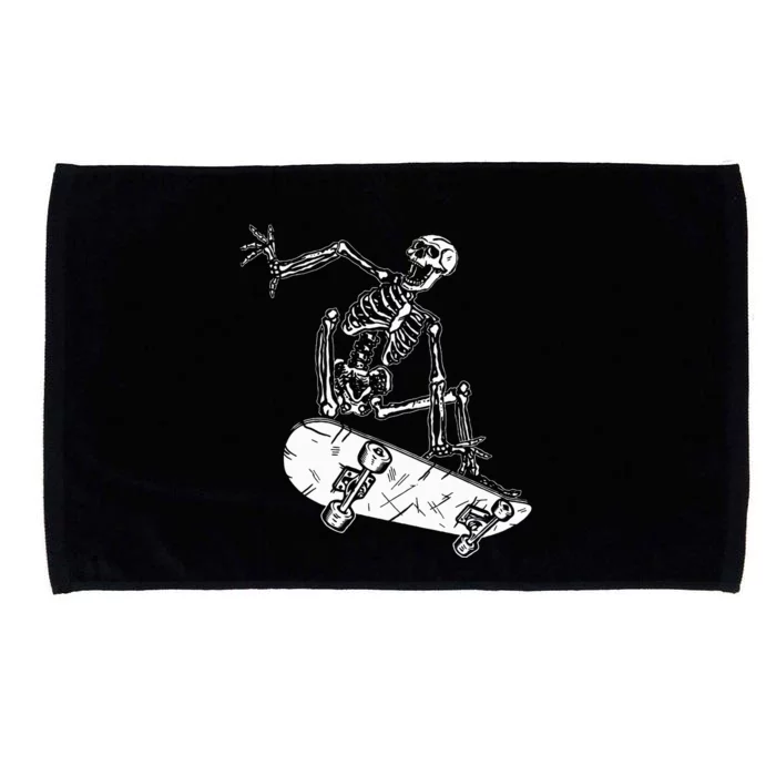 Skeleton Skateboarding Gothic Skater Halloween Skateboarding Microfiber Hand Towel