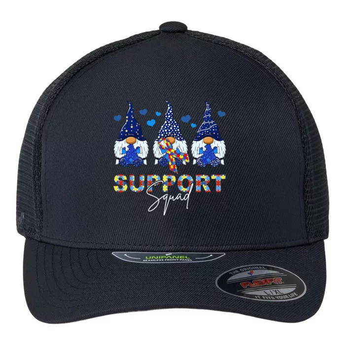 Support Squad Gnome Autism Awareness Month Flexfit Unipanel Trucker Cap