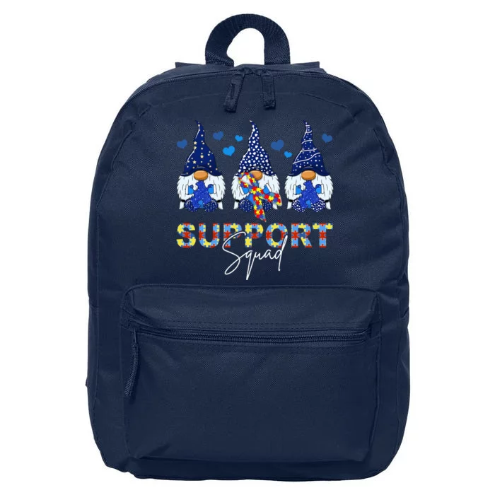 Support Squad Gnome Autism Awareness Month 16 in Basic Backpack