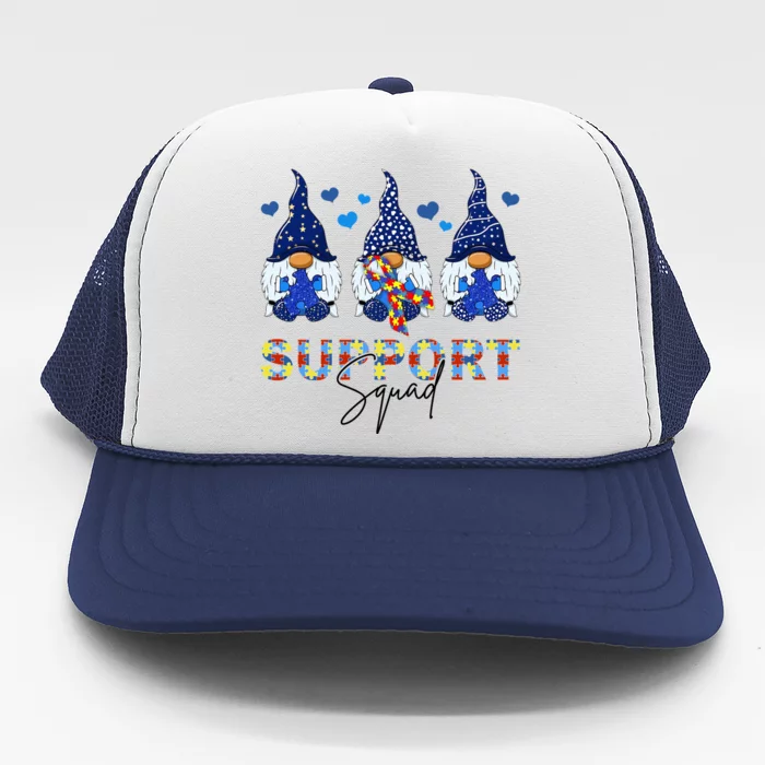 Support Squad Gnome Autism Awareness Month Trucker Hat