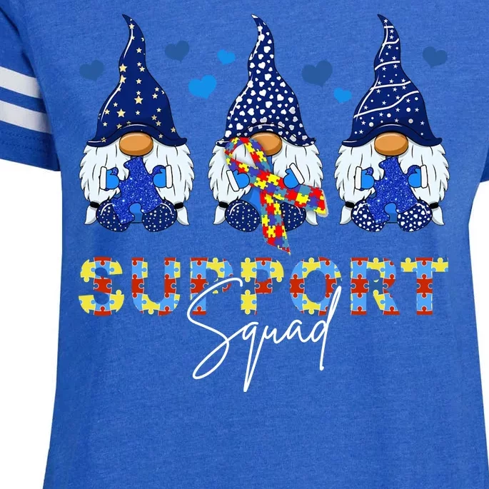 Support Squad Gnome Autism Awareness Month Enza Ladies Jersey Football T-Shirt