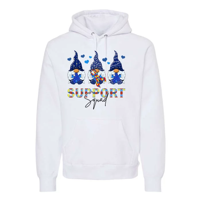 Support Squad Gnome Autism Awareness Month Premium Hoodie