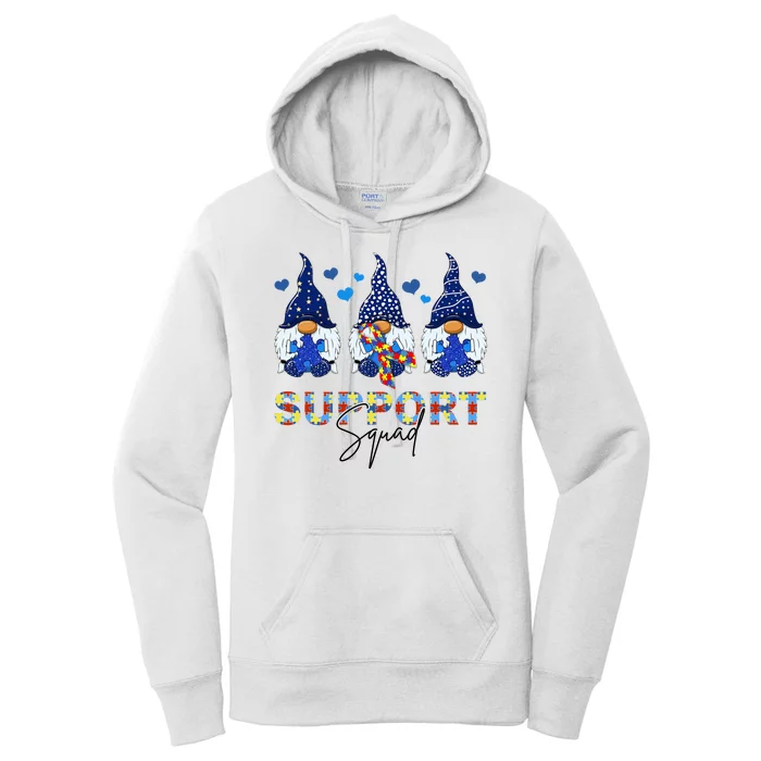 Support Squad Gnome Autism Awareness Month Women's Pullover Hoodie