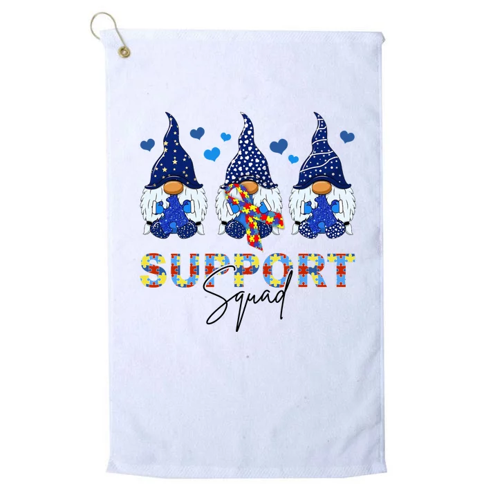 Support Squad Gnome Autism Awareness Month Platinum Collection Golf Towel