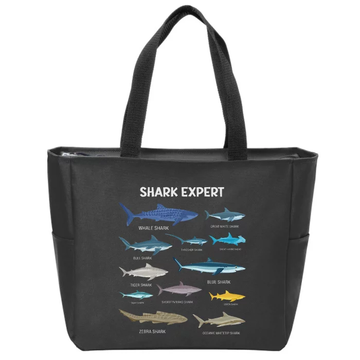 Shark Species Gift Zip Tote Bag