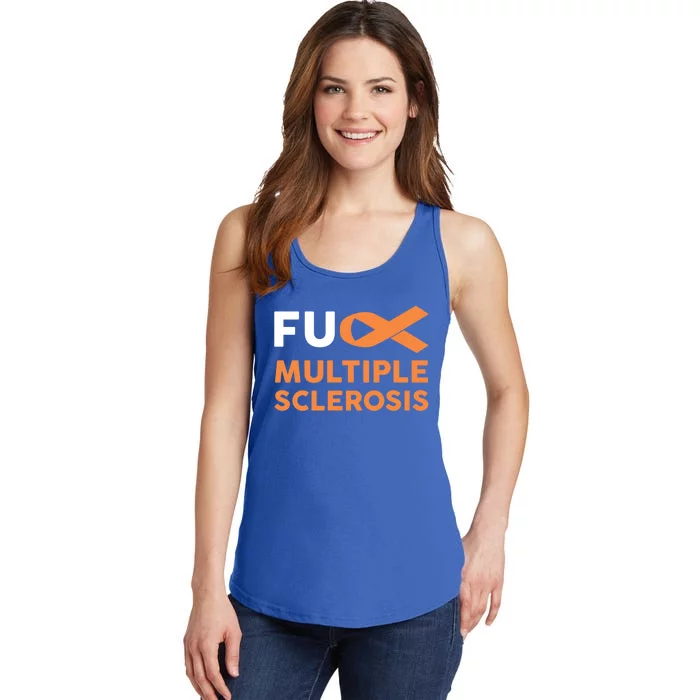 Support Survivor Gift Funny Gift Fuck Ms Multiple Sclerosis Awareness Great Gift Ladies Essential Tank