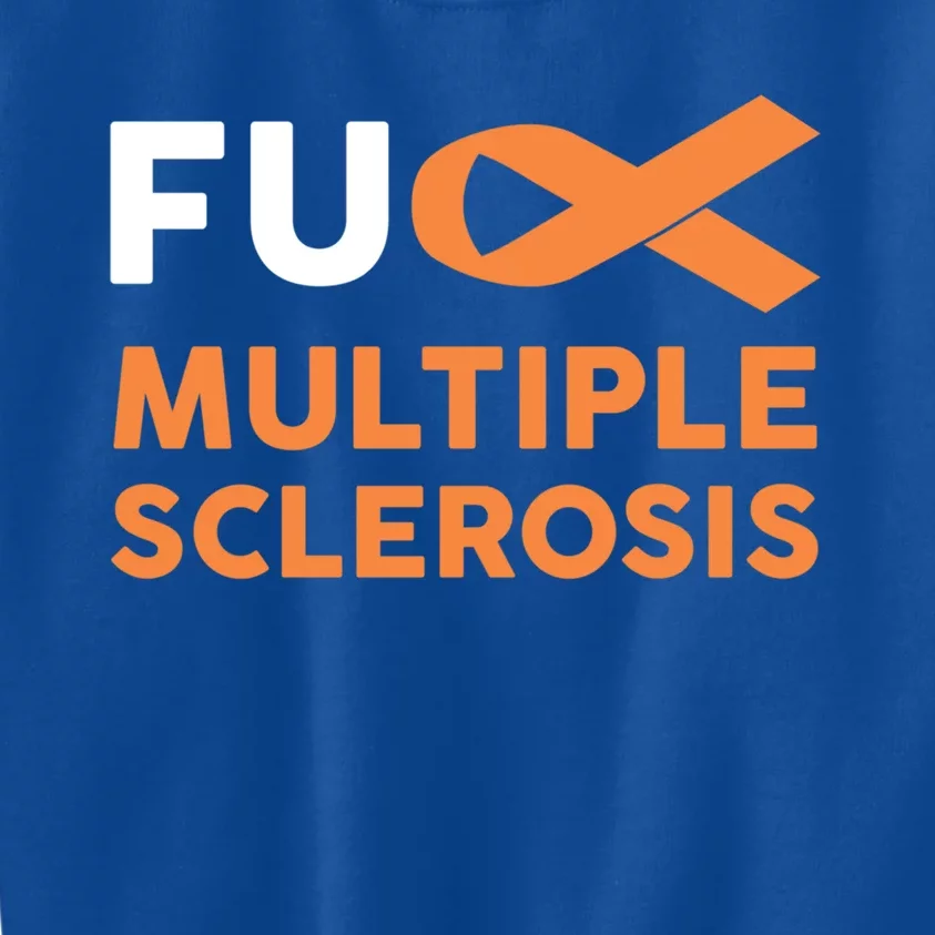 Support Survivor Gift Funny Gift Fuck Ms Multiple Sclerosis Awareness Great Gift Kids Sweatshirt