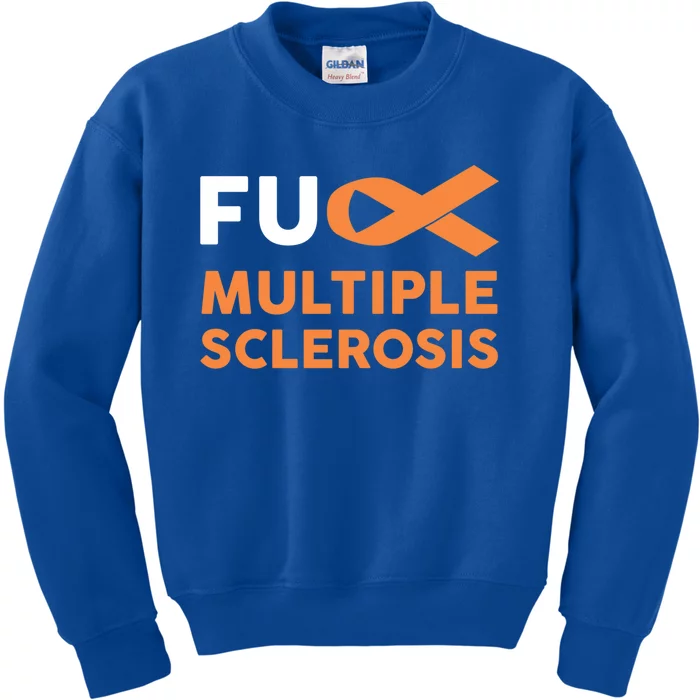 Support Survivor Gift Funny Gift Fuck Ms Multiple Sclerosis Awareness Great Gift Kids Sweatshirt