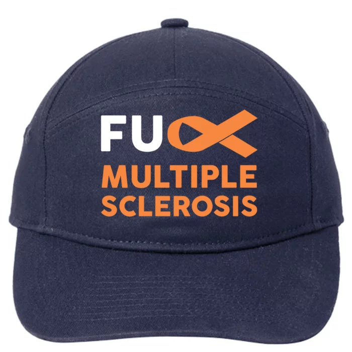 Support Survivor Gift Funny Gift Fuck Ms Multiple Sclerosis Awareness Great Gift 7-Panel Snapback Hat