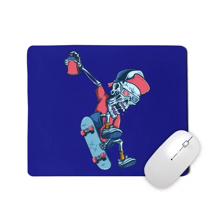 Skateboarding Skeleton Graffiti Skull Street Art Skater Gift Mousepad