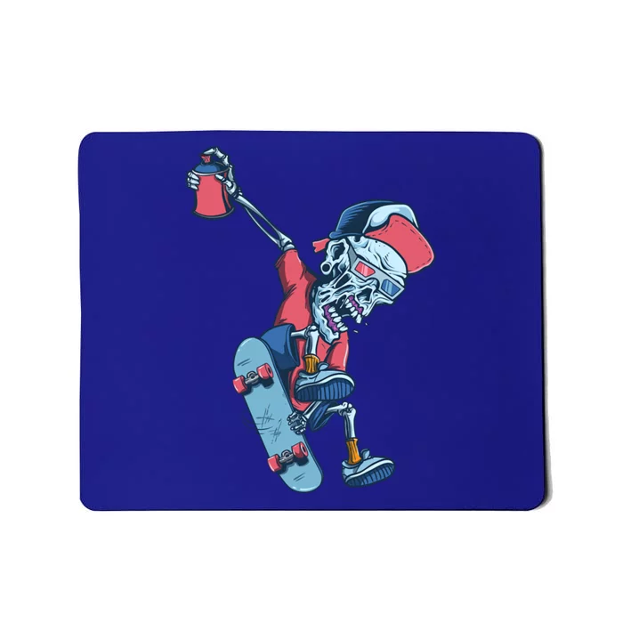 Skateboarding Skeleton Graffiti Skull Street Art Skater Gift Mousepad