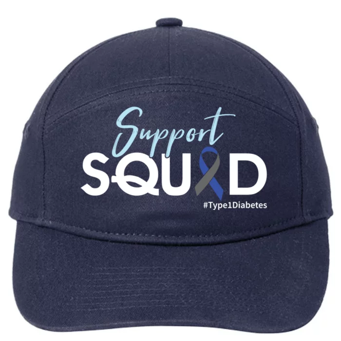 Support Squad Gift Type 1 Diabetes Awareness Gift 7-Panel Snapback Hat