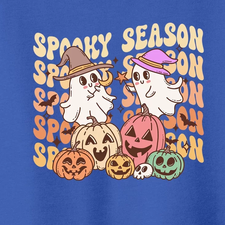 Spooky Season Ghost Witch Hat Pumpkins Retro Halloween Gift Toddler T-Shirt