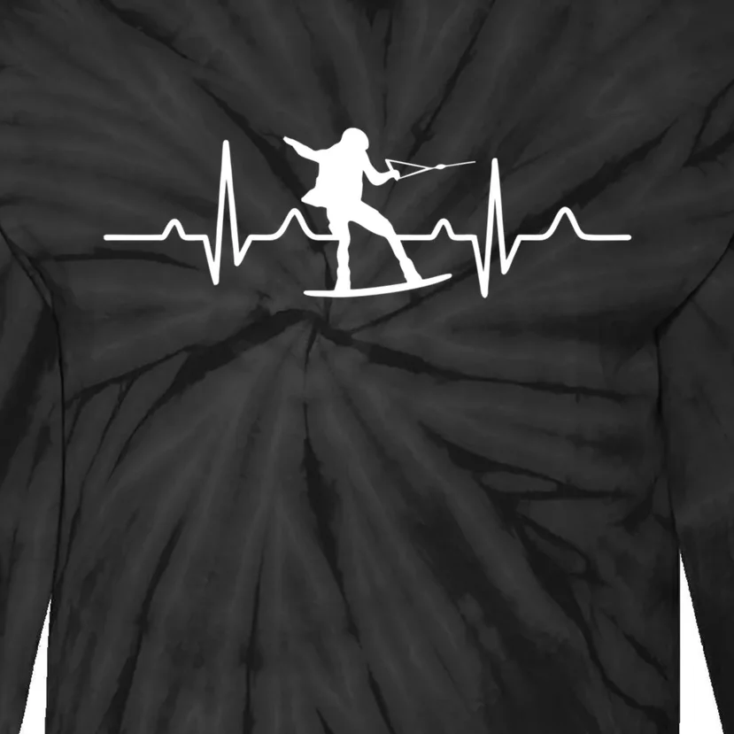 Ski Skier Gifts & Heartbeat For Skiing Bum Gift For Skiers Tie-Dye Long Sleeve Shirt