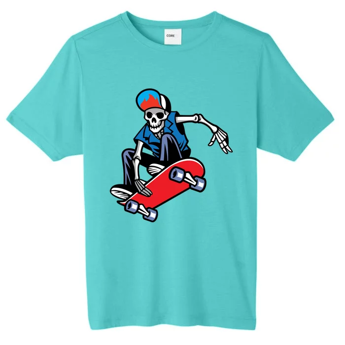 Skateboarding Skeleton Gift ChromaSoft Performance T-Shirt