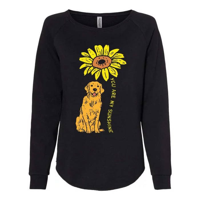 Sunflower Sunshine Golden Retriever Pet Dog Womens California Wash Sweatshirt