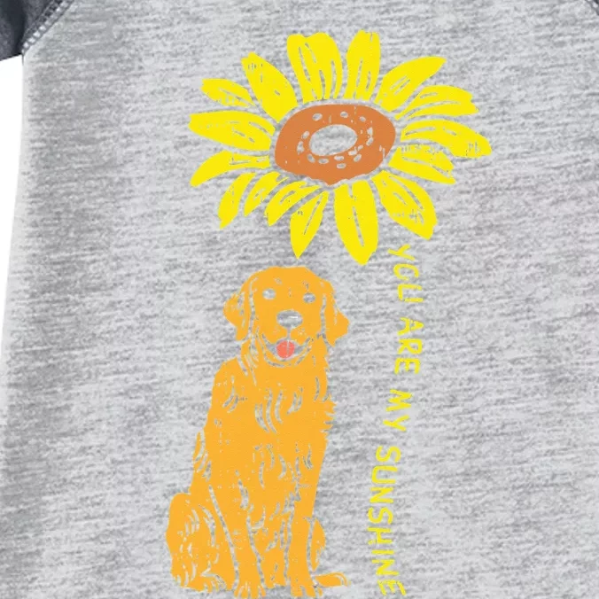 Sunflower Sunshine Golden Retriever Pet Dog Infant Baby Jersey Bodysuit