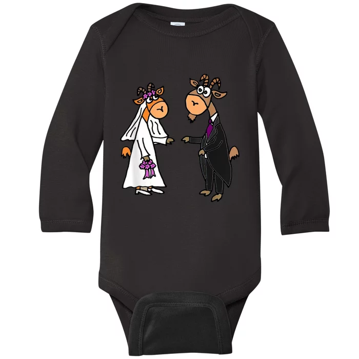 Smiletoday S Goat Bride And Groom Wedding Baby Long Sleeve Bodysuit