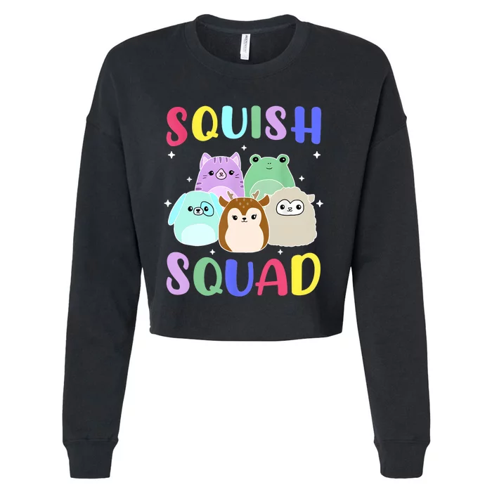 Squish Squad Girl Cute Cropped Pullover Crew