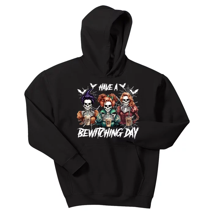 Sanderson Sisters Have A Bewitching Day Have A Bewitching Halloween Skeleton Kids Hoodie