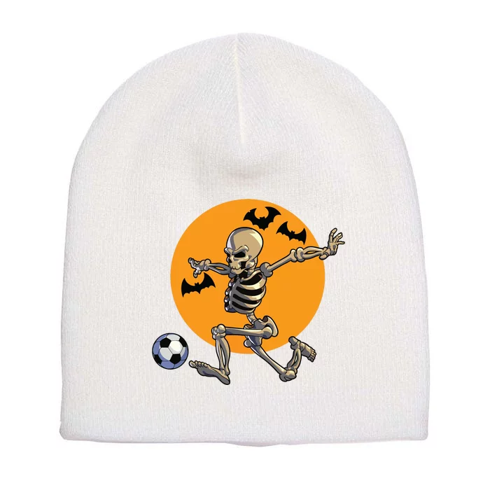 Soccer Skeleton Halloween Boy Soccer Player Halloween Short Acrylic Beanie