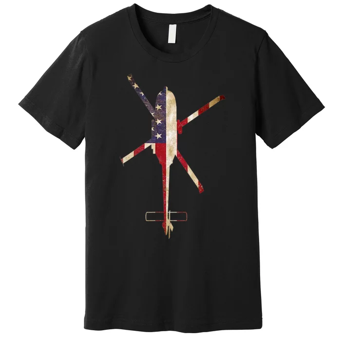 SH-60 Sea Hawk Military Helicopter Vintage Flag Premium T-Shirt