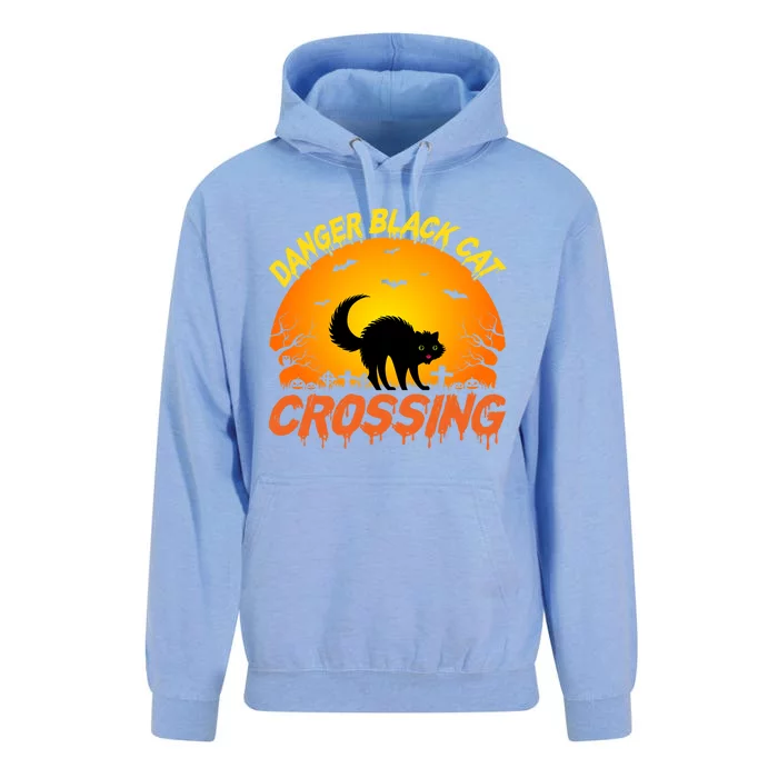 Scary Spooky Halloween Graveyard Cat Crossing Gift Unisex Surf Hoodie