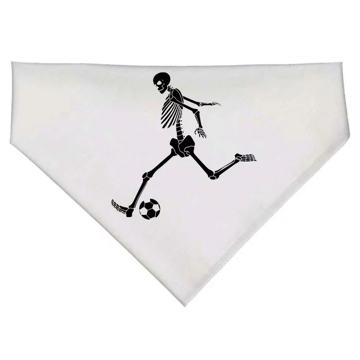 Skeleton Soccer Halloween Sport Player USA-Made Doggie Bandana