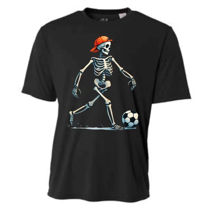 Skeleton Soccer Halloween Costume Cooling Performance Crew T-Shirt