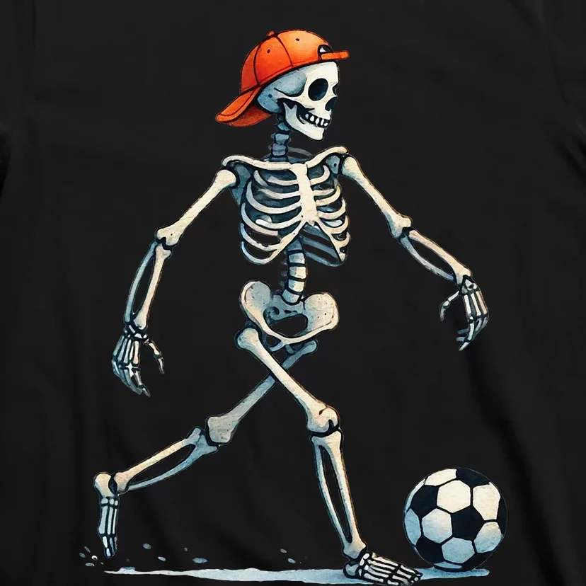 Skeleton Soccer Halloween Costume T-Shirt