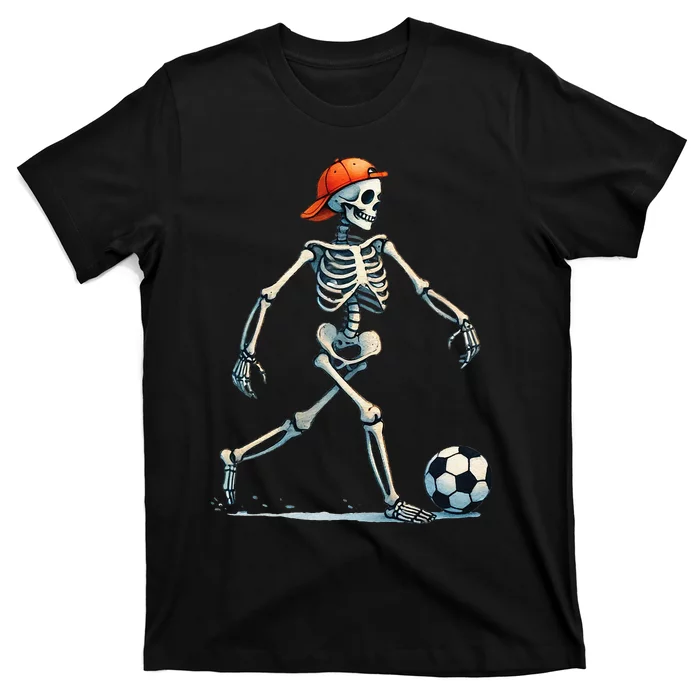 Skeleton Soccer Halloween Costume T-Shirt