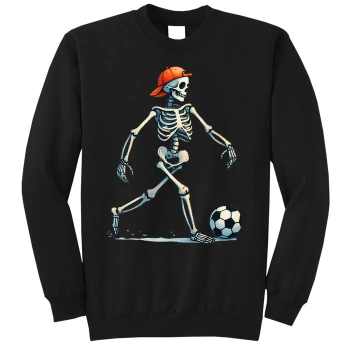 Skeleton Soccer Halloween Costume Tall Sweatshirt